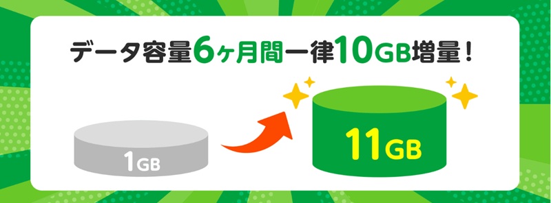 GMOとくとくBB光はmineoのデータ容量が6ヵ月間10GB増量する