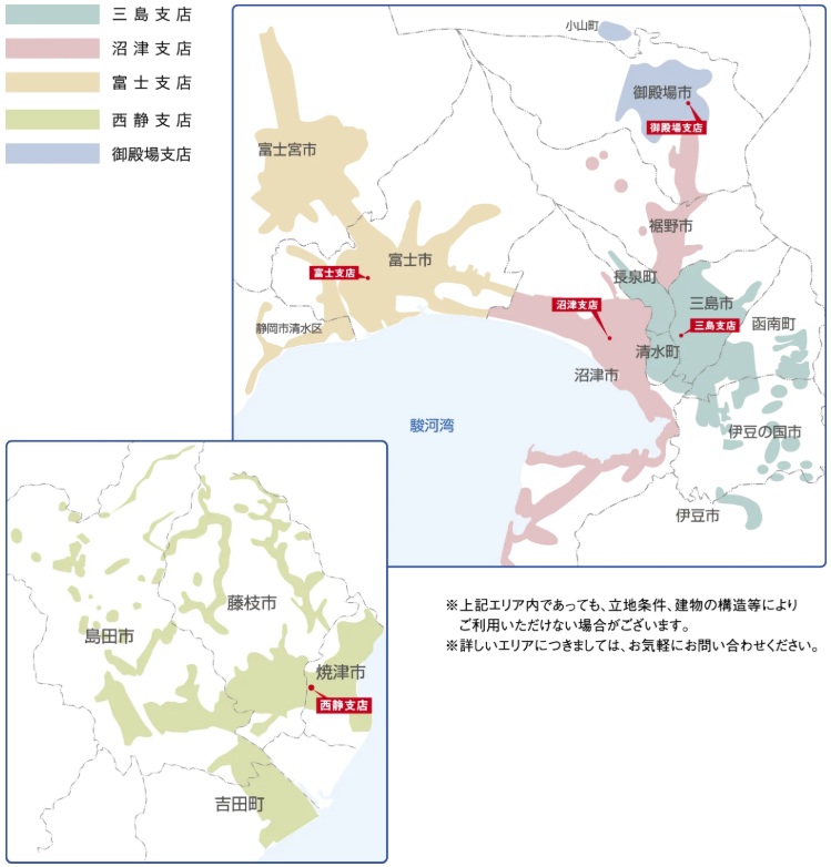 TOKAIケーブルネットワークの提供エリア一覧