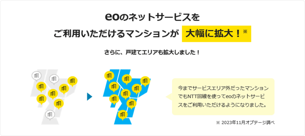 提供エリアは近畿2府4県のNTT西日本フレッツ光と同じ - eo光