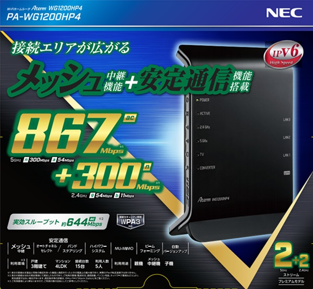 Aterm WG1200HP4（NEC）